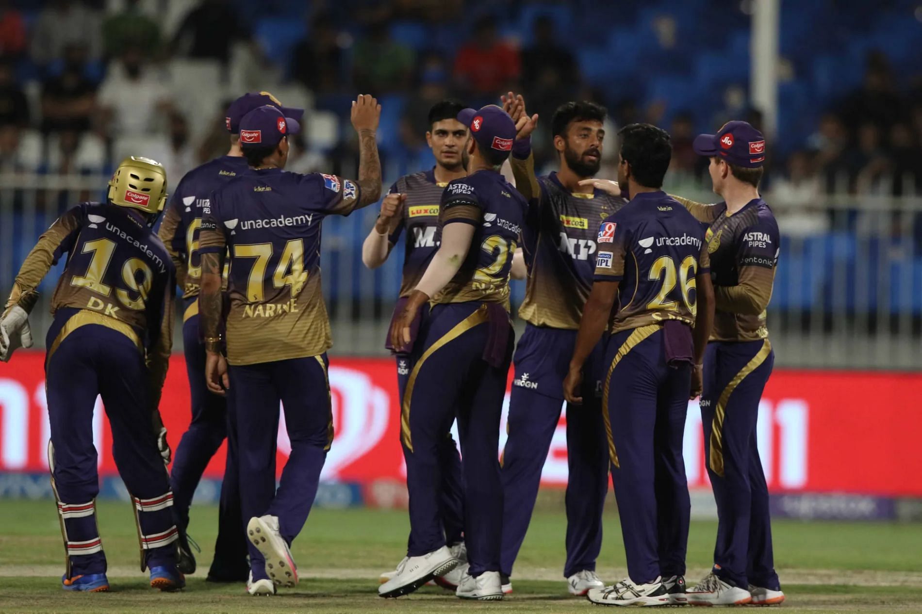 KKR players celebrate a wicket. Pic: IPLT20.COM