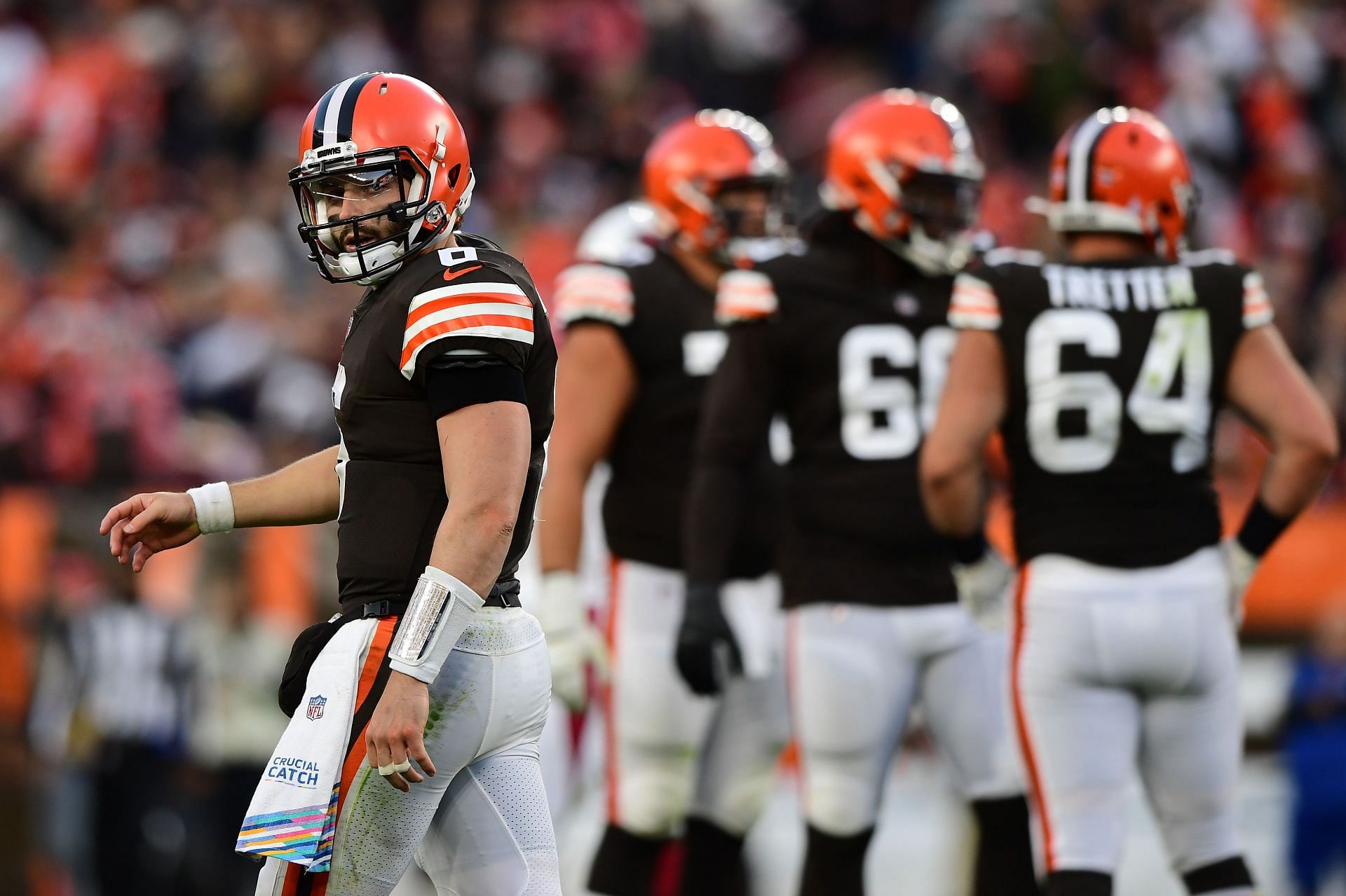 On Thursday, Baker Mayfield kept seeing the huddle from a distance
