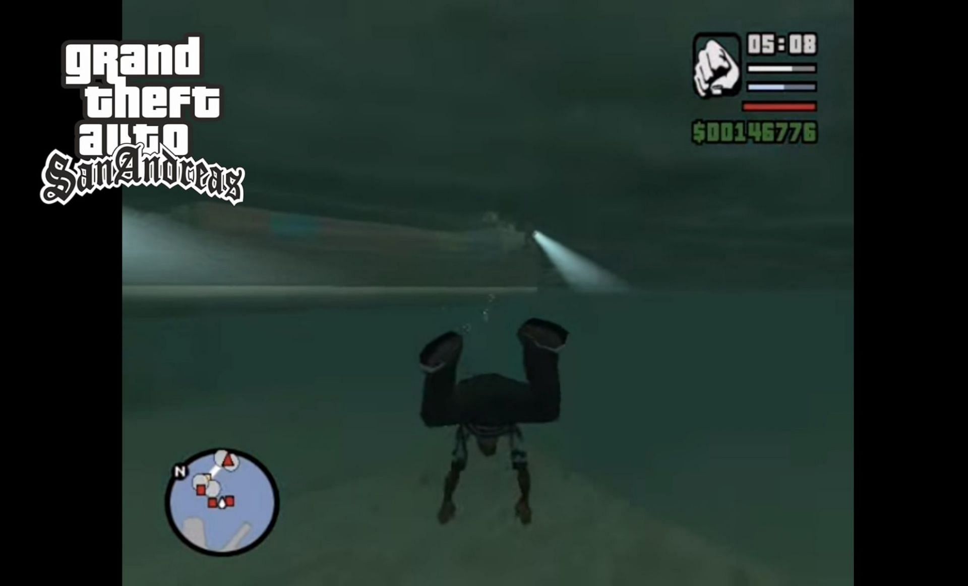 Learn how to swim underwater in GTA San Andreas (Image via Rockstar Games)