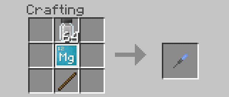 The crafting recipe for a sparkler is simple, but has variety. Image via Minecraft