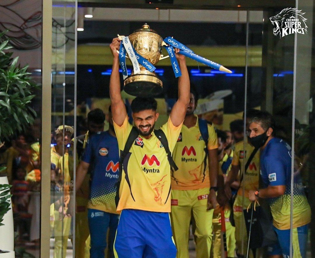 Ruturaj Gaikwad won the Orange Cap and the Emerging Player of the season awards. Pic: CSK/ Twitter