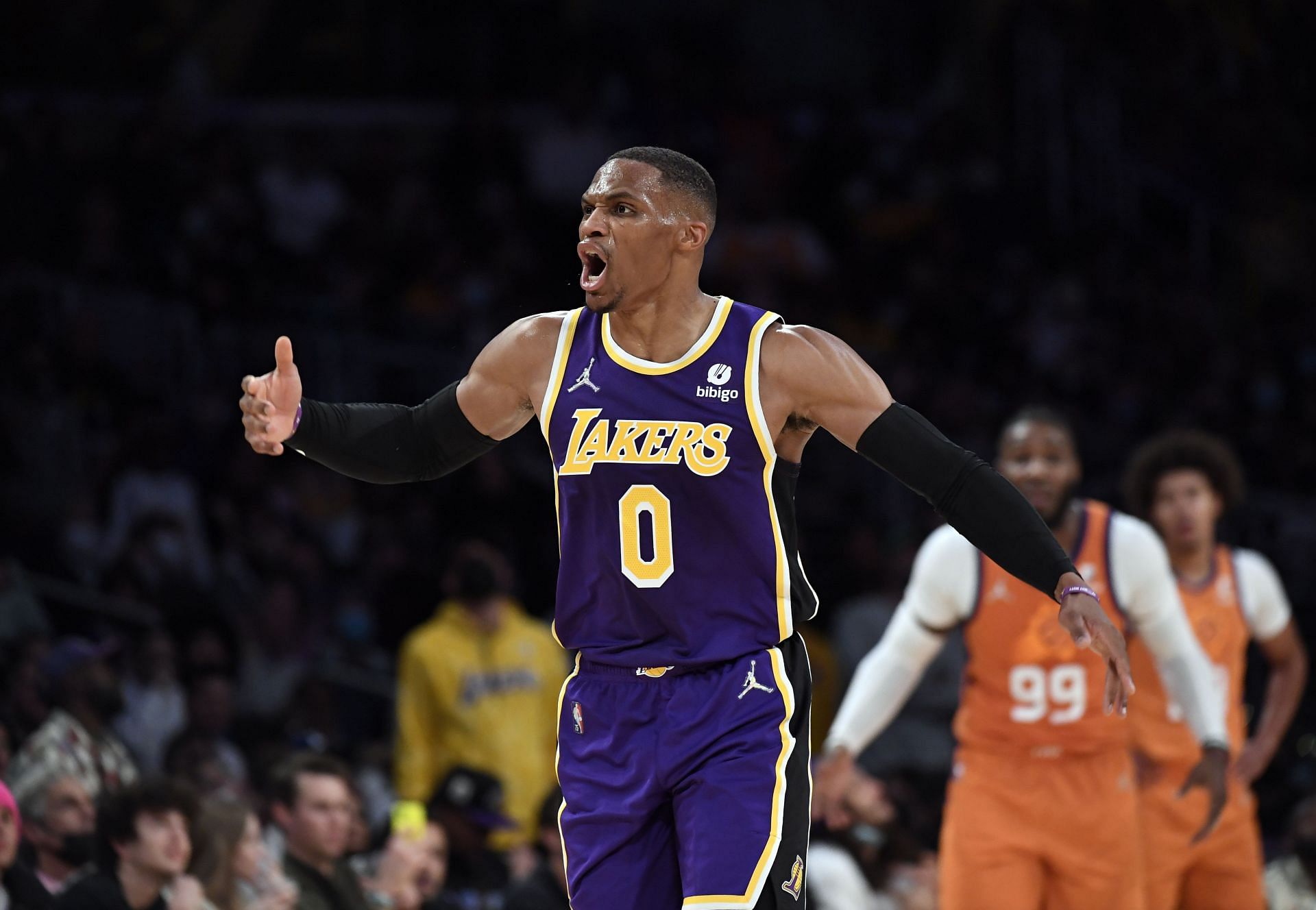 Russell Westbrook in the Phoenix Suns vs LA Lakers game