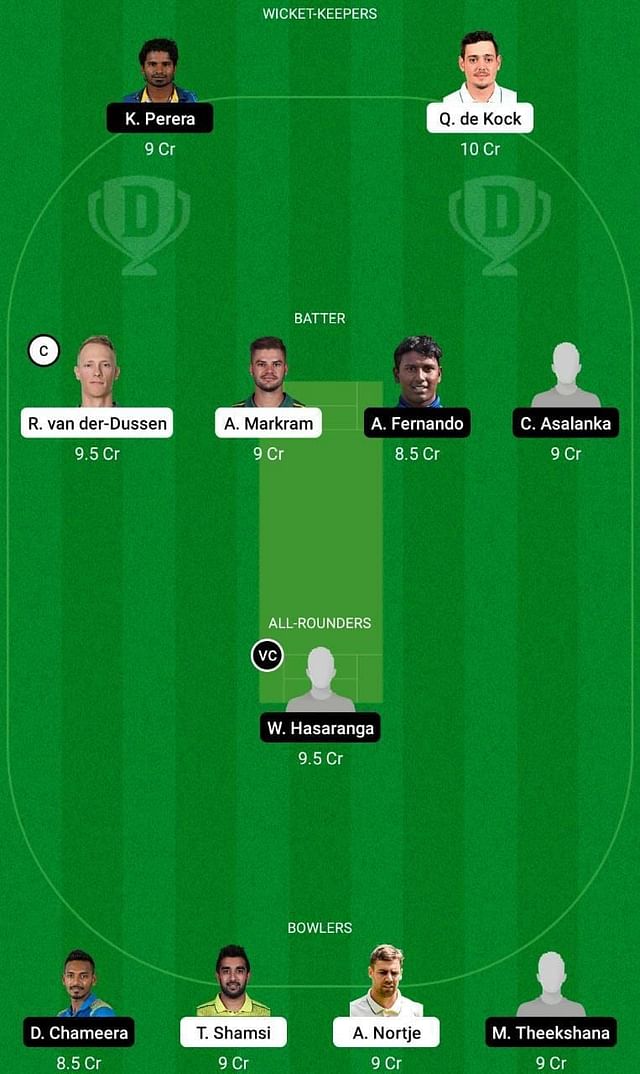 Sa Vs Sl Dream11 Prediction Fantasy Cricket Tips Todays Playing 11