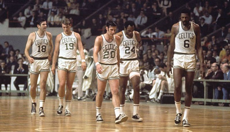 Bill Russell #6, Sam Jones #24, leaders of the Boston Celtics