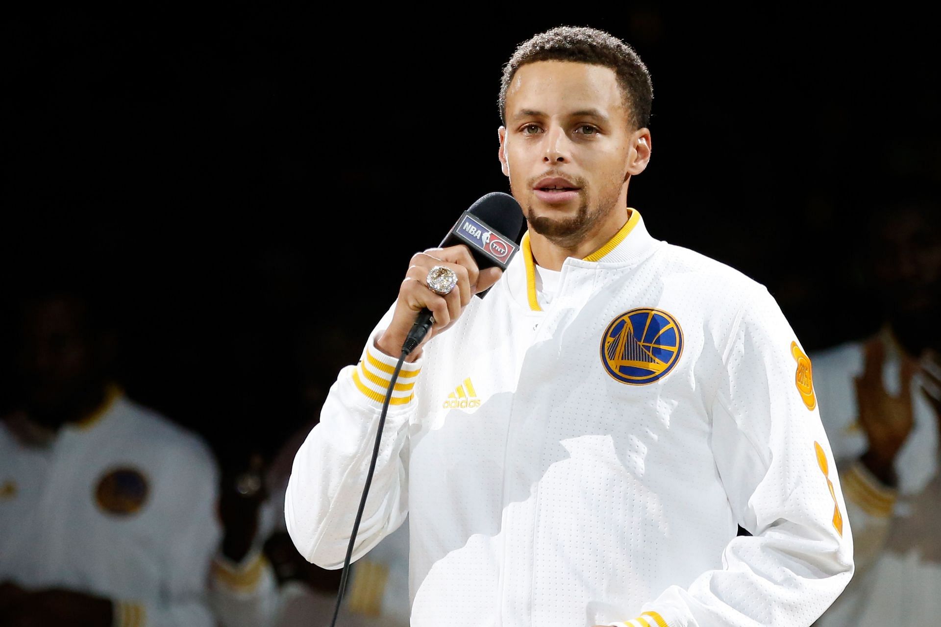 Stephen Curry of the Golden State Warriors at the 2015 ring ceremony