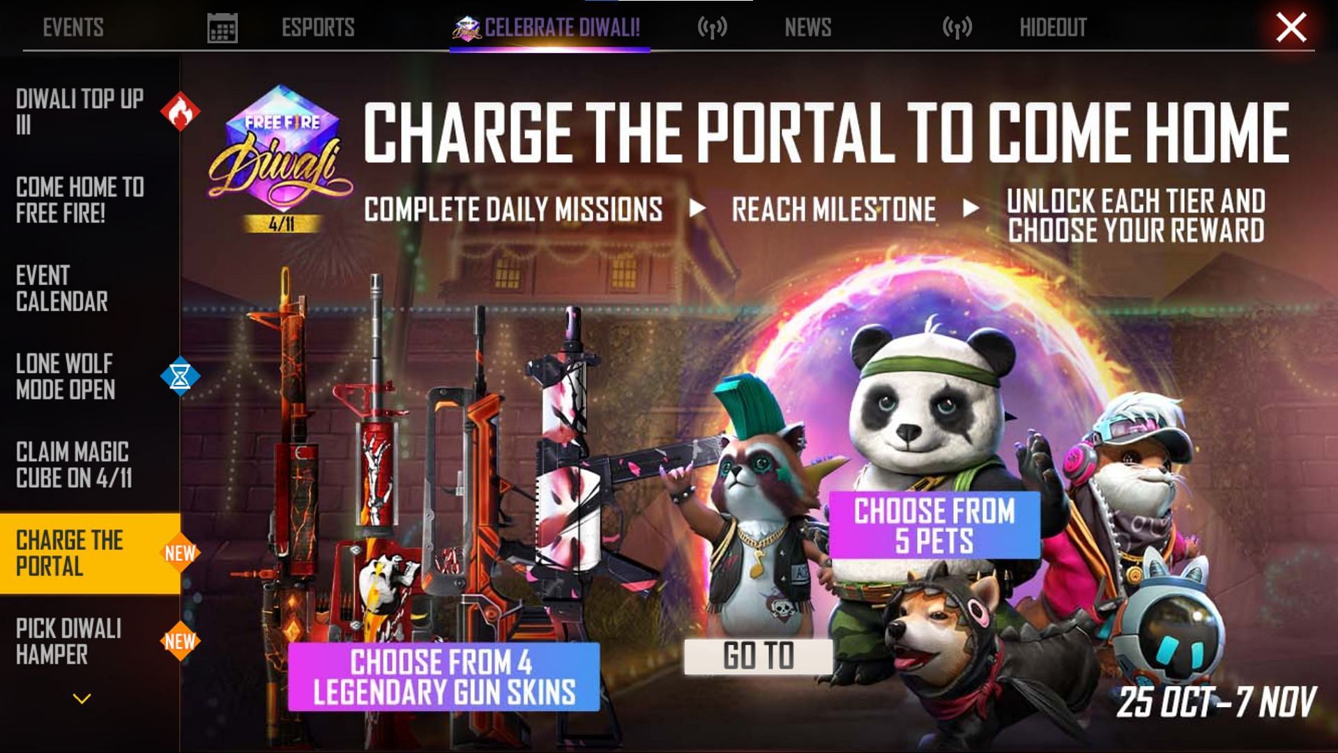 The Charge the Portal event (Image via Free Fire)