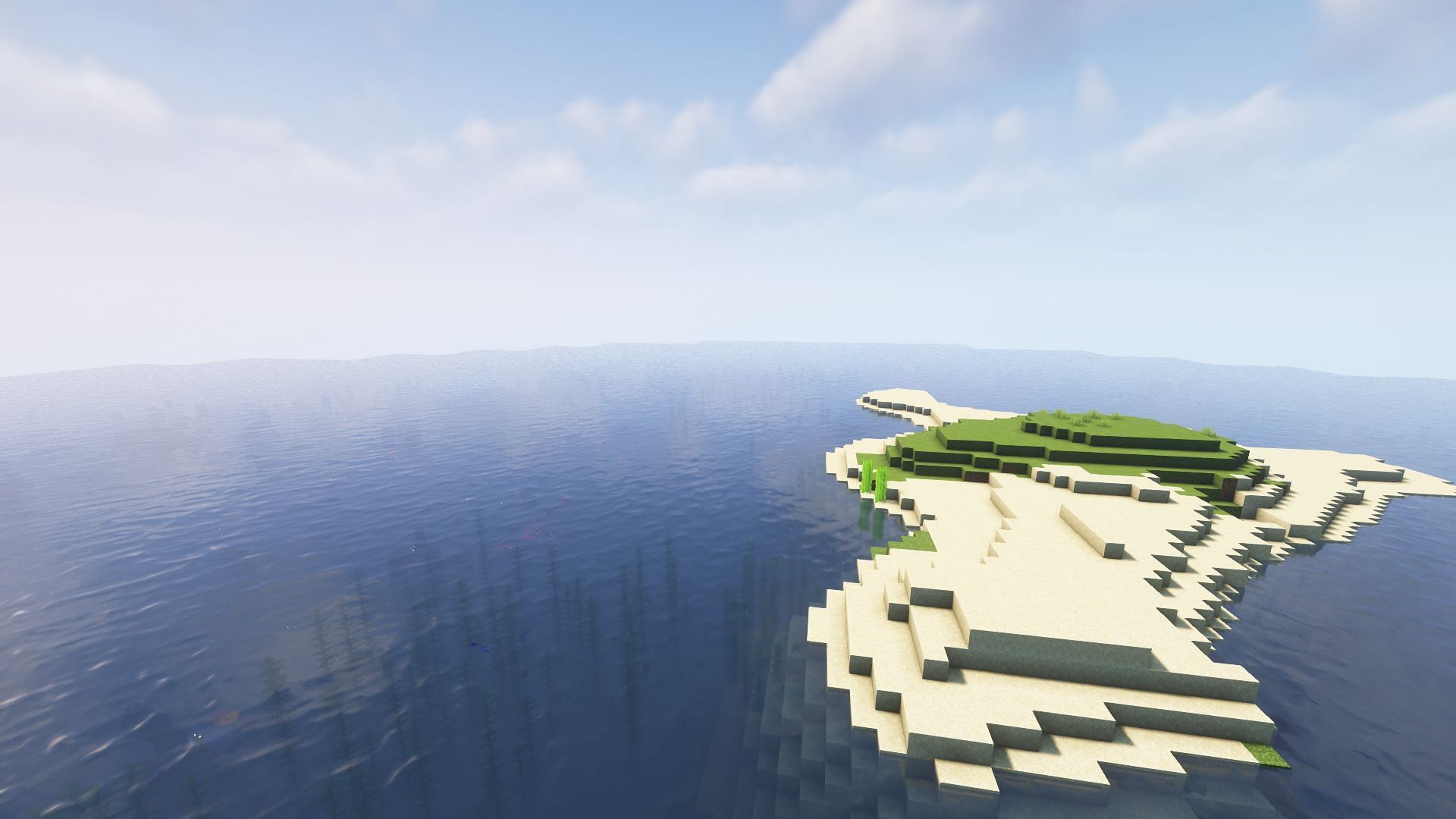 A small island in lukewarm ocean biome (Image via Minecraft)