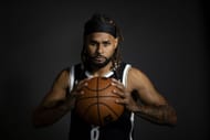 Patty Mills during the Brooklyn Nets' Media Day.