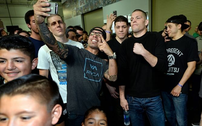 Watch: Nate Diaz clicks selfies with fans outside Mikey Garcia vs. Sandor Martin fight