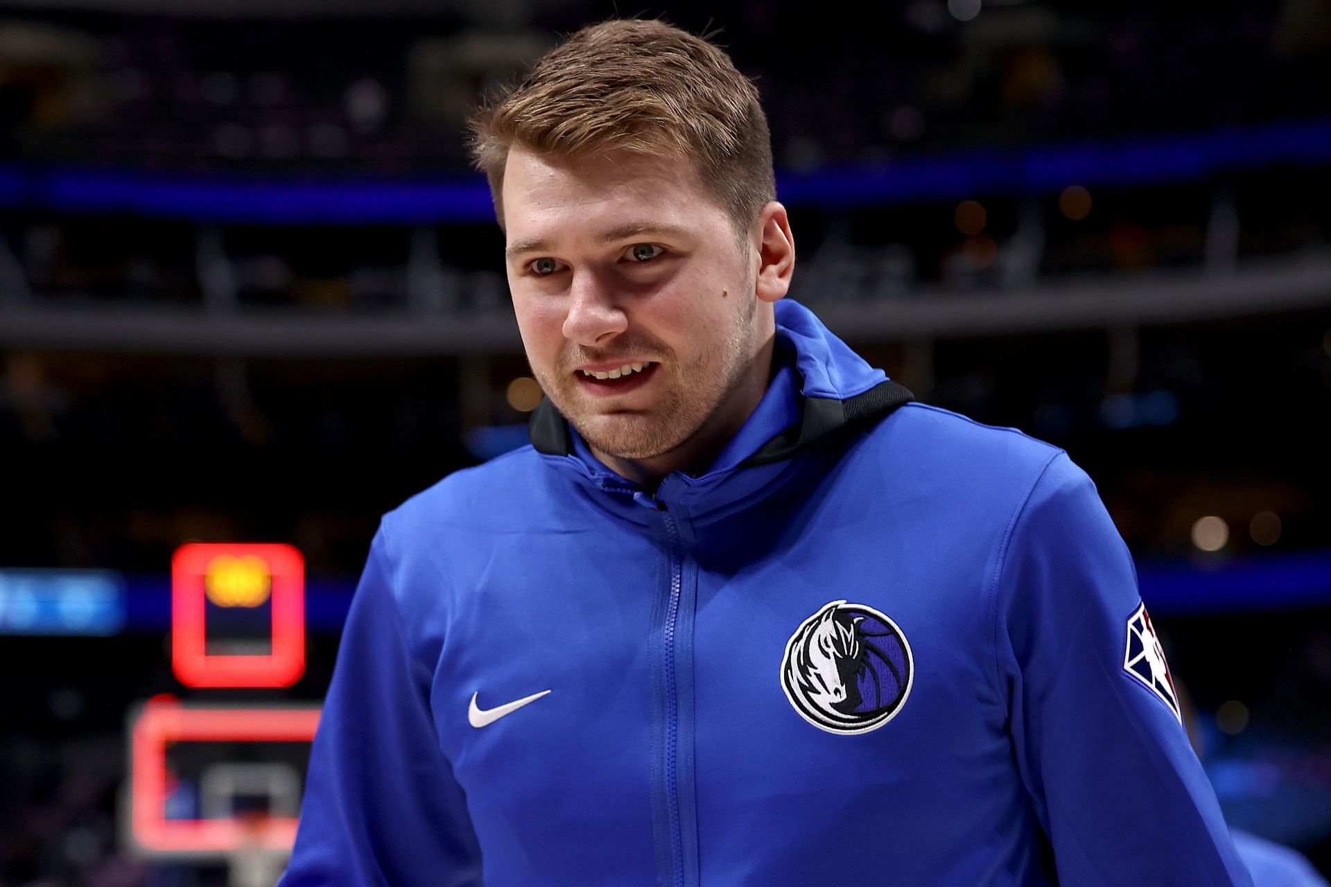 Luka Doncic of the Dallas Mavericks in a preseason game against the Utah Jazz