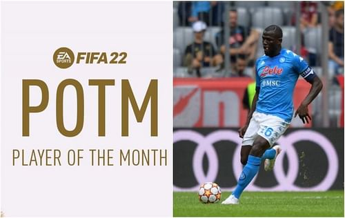 Kalidou Koulibaly is the Serie A POTM for September in FIFA 22 (Images via EA Sports/Napoli)