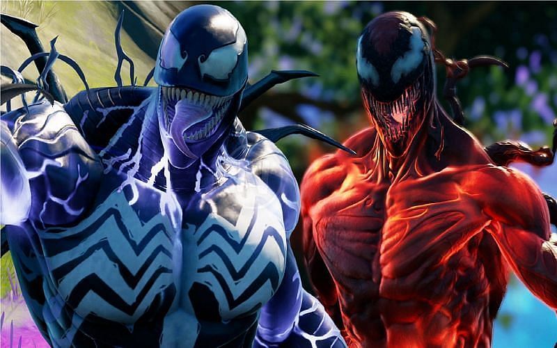 The Venom and Carnage skins in Fortnite (Image via MJPWGaming/Twitter)