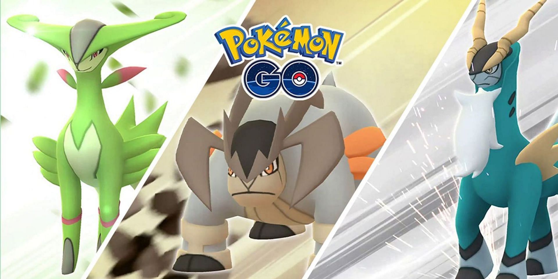 Unova&#039;s Legendary trio as they appear in Pokemon GO&#039;s promotional imagery. (Image via Niantic)