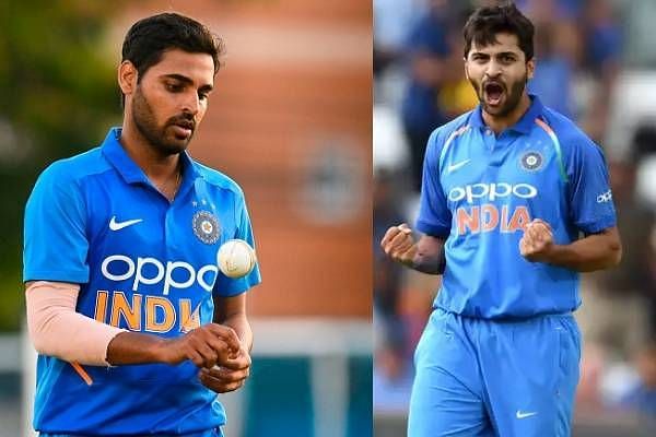 Bhuvneshwar Kumar (left) and Shardul Thakur are likely to compete for the third seamer&#039;s spot.
