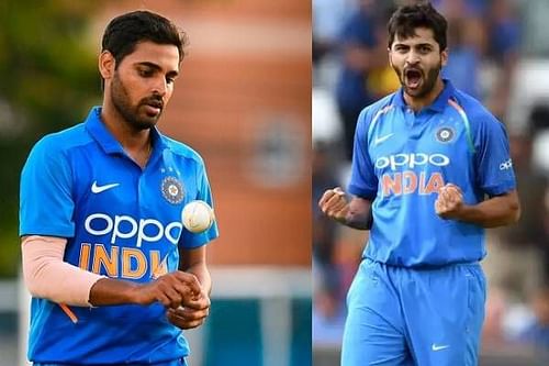 Bhuvneshwar Kumar (L) and Shardul Thakur (R)