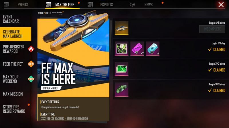 The Celebrate Max Launch event (Image via Free Fire MAX)