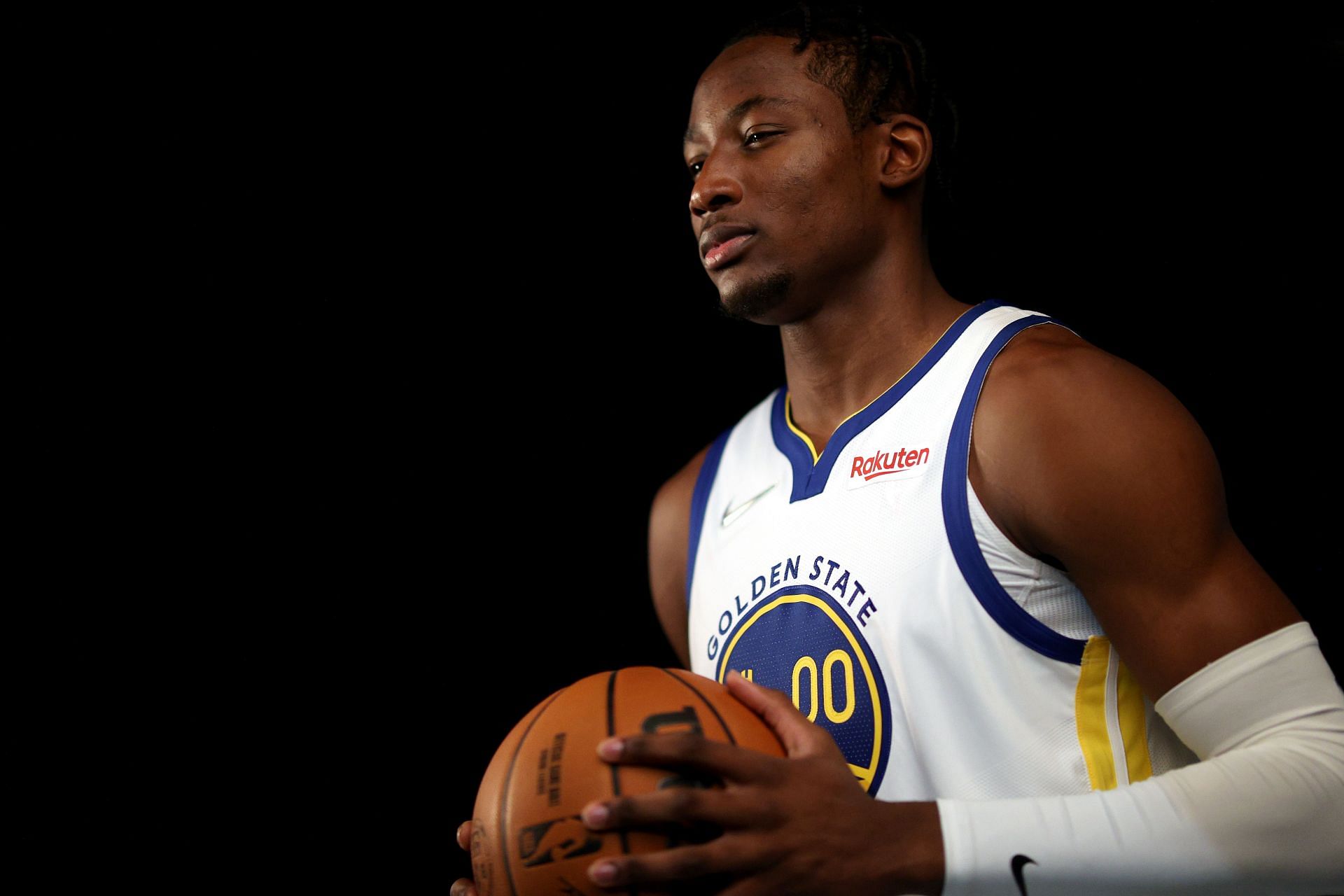 Jonathan Kuminga at the Golden State Warriors Media Day 2021