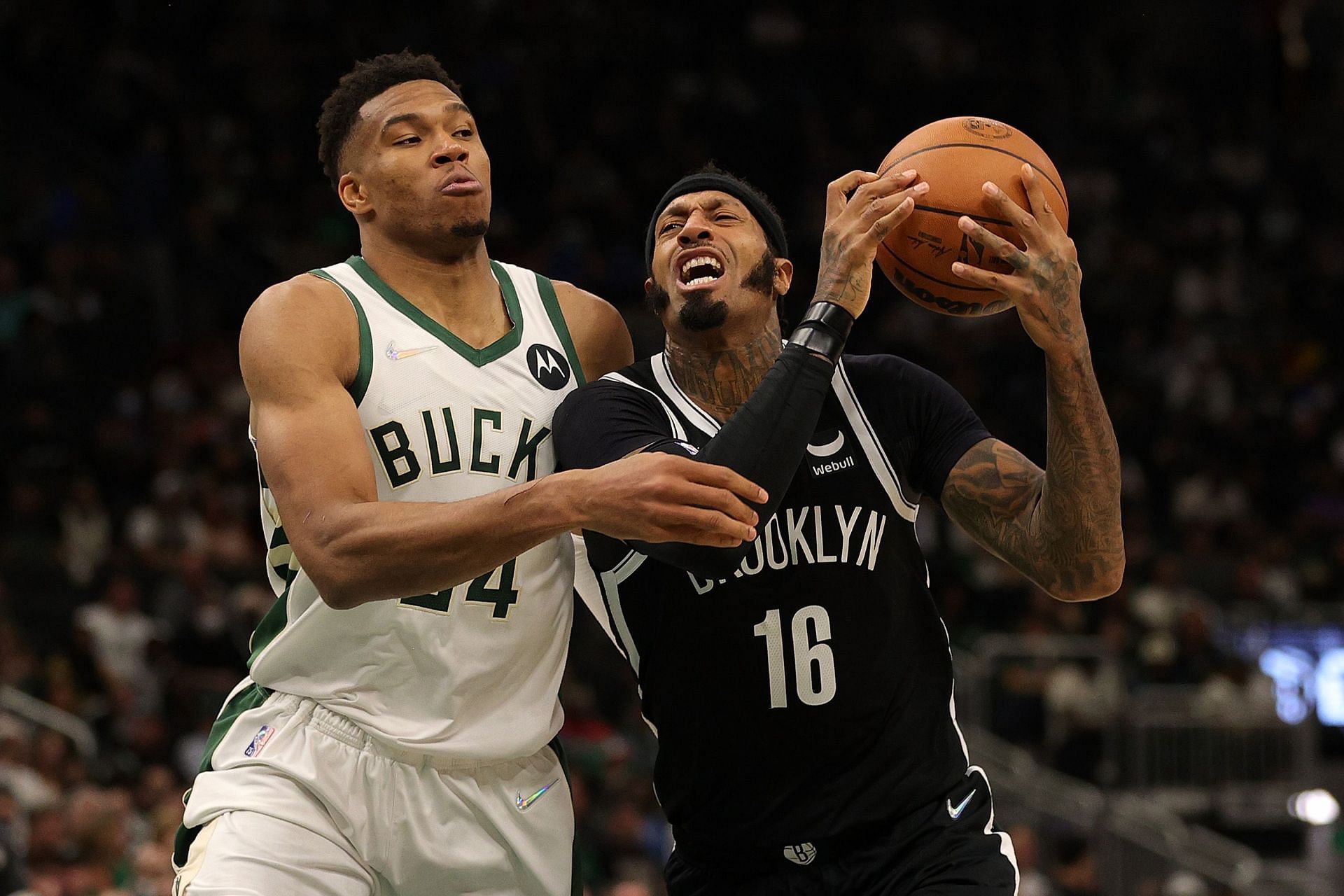 Giannis Antetokounmpo came up with a double-double as the Milwaukee Bucks bested the Brooklyn Nets on opening night