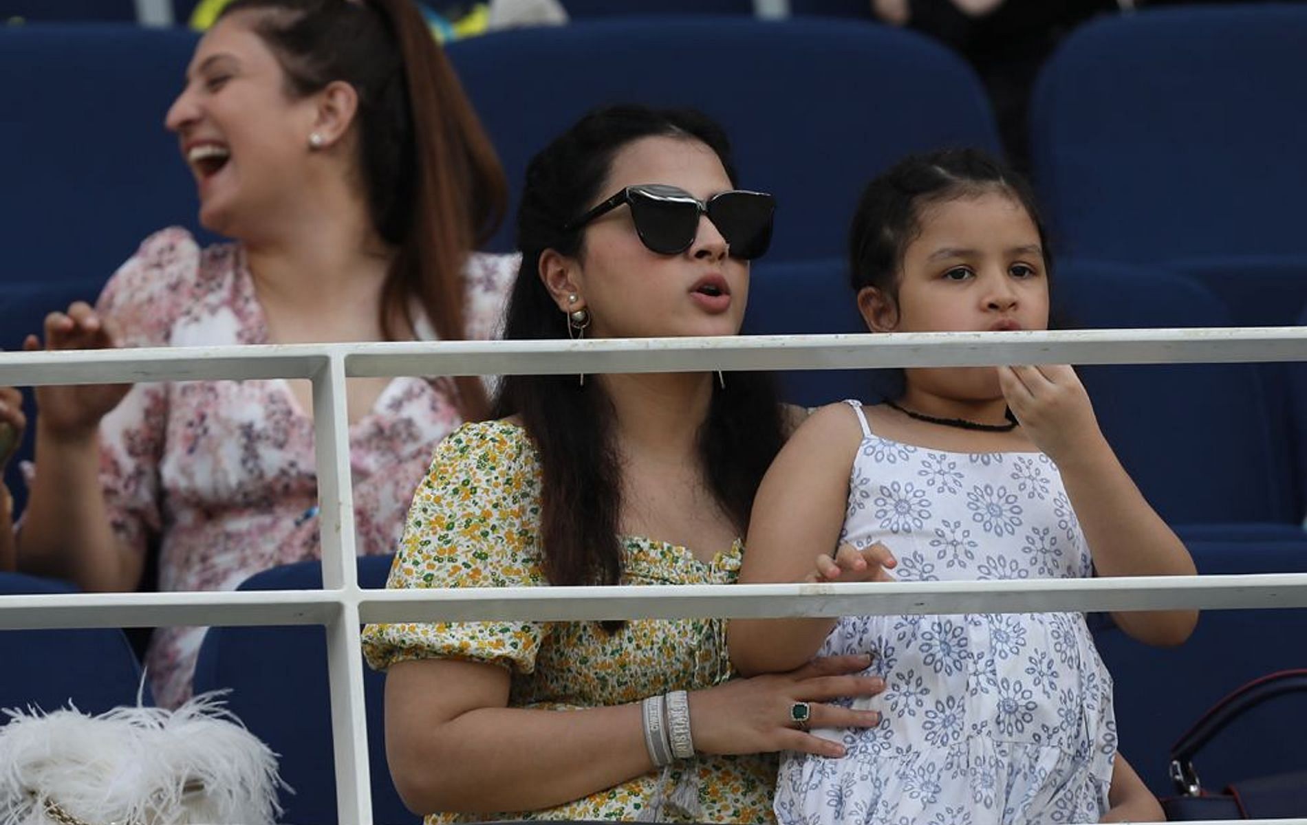 IPL 2021: Sakshi Singh Dhoni and daughter Ziva at the IPL final between CSK and KKR.