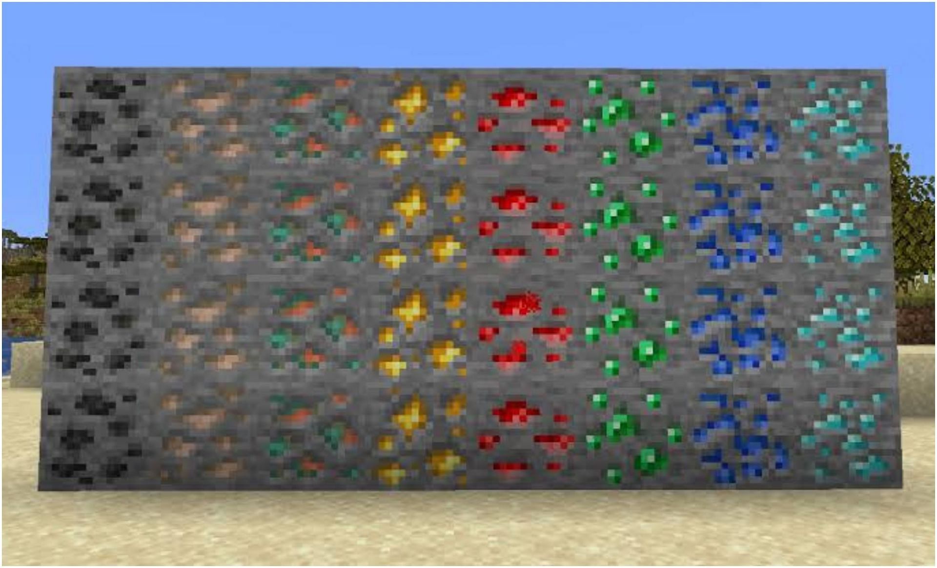 All Minecraft ores in 1.17 (Image via Minecraft)