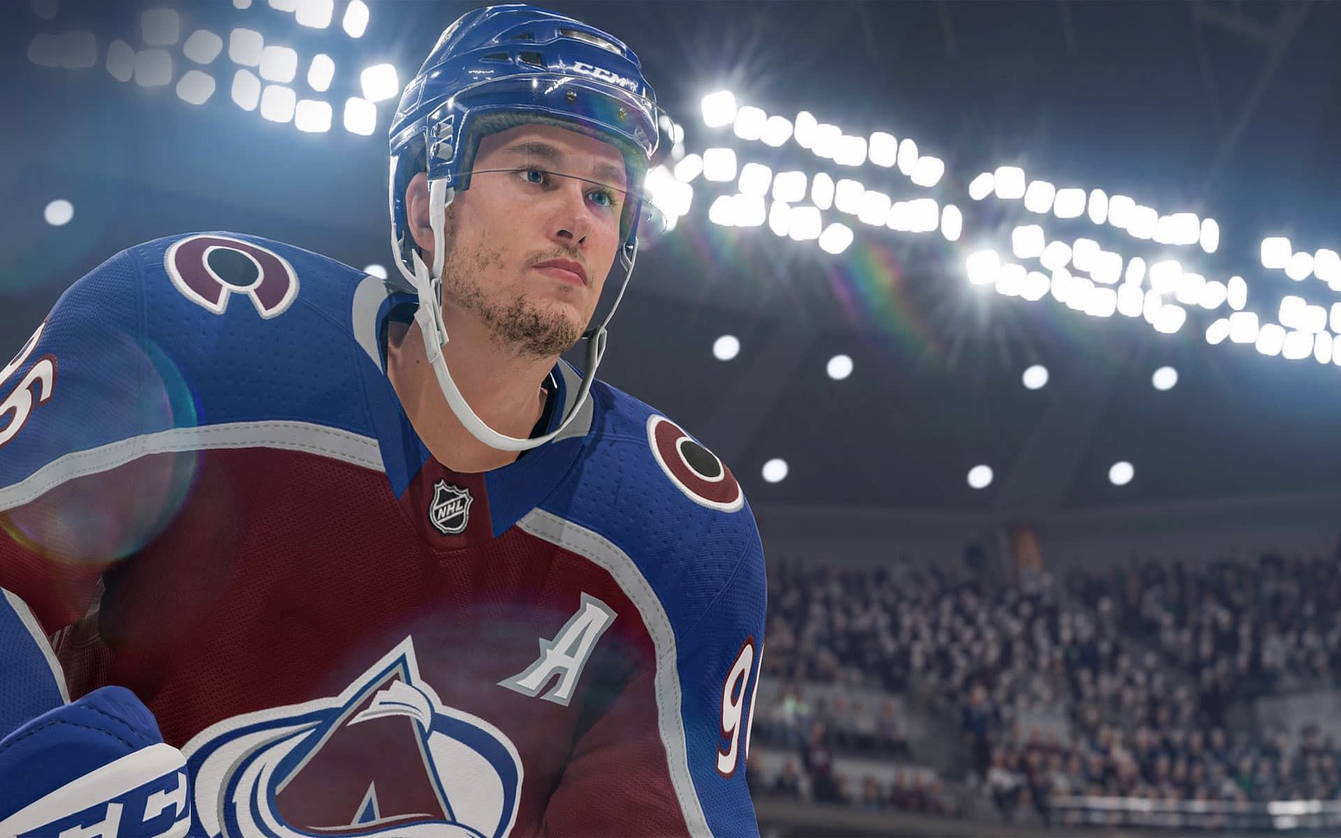 A Colorado Avalance player in NHL 22. (Image via EA Sports)