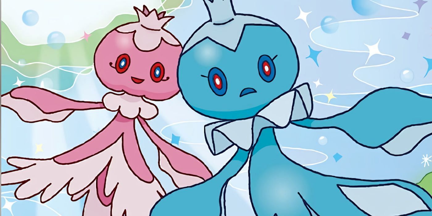 Female (left) and male (right) Frillish portrayed in the Pokemon Trading Card Game (Image via The Pokemon Company).