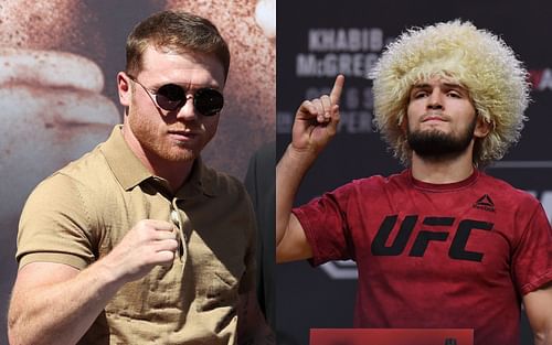 Boxing superstar Canelo Alvarez (left) and UFC legend Khabib Nurmagomedov (right)