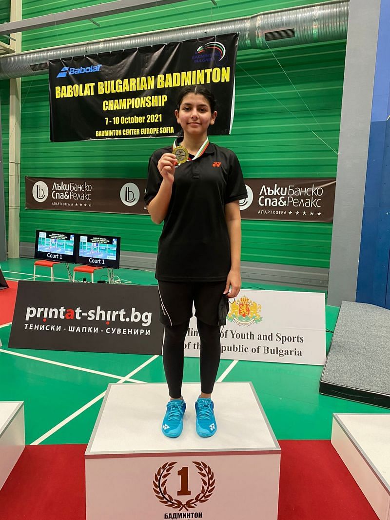 18-year-old Samiya Imad Farooqui displays her gold medal