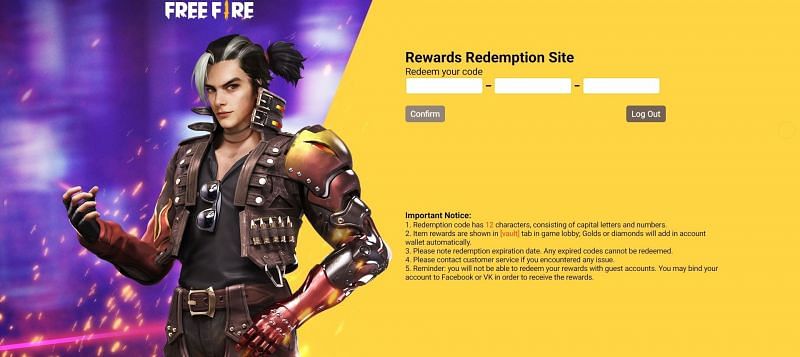 Paste the working redeem code to claim the rewards (Image via Free Fire)