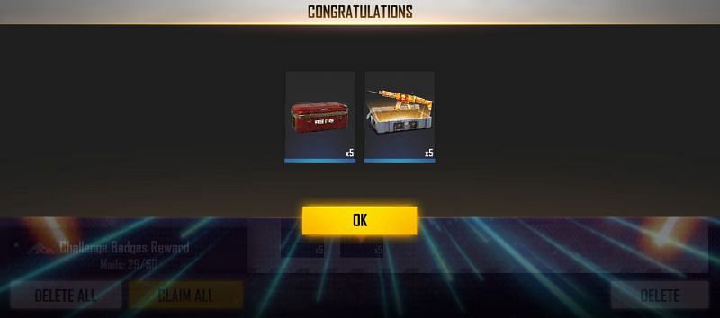 5x Chrono Box and 5x Old Fashioned Weapon Loot Crate (Image via Free Fire)