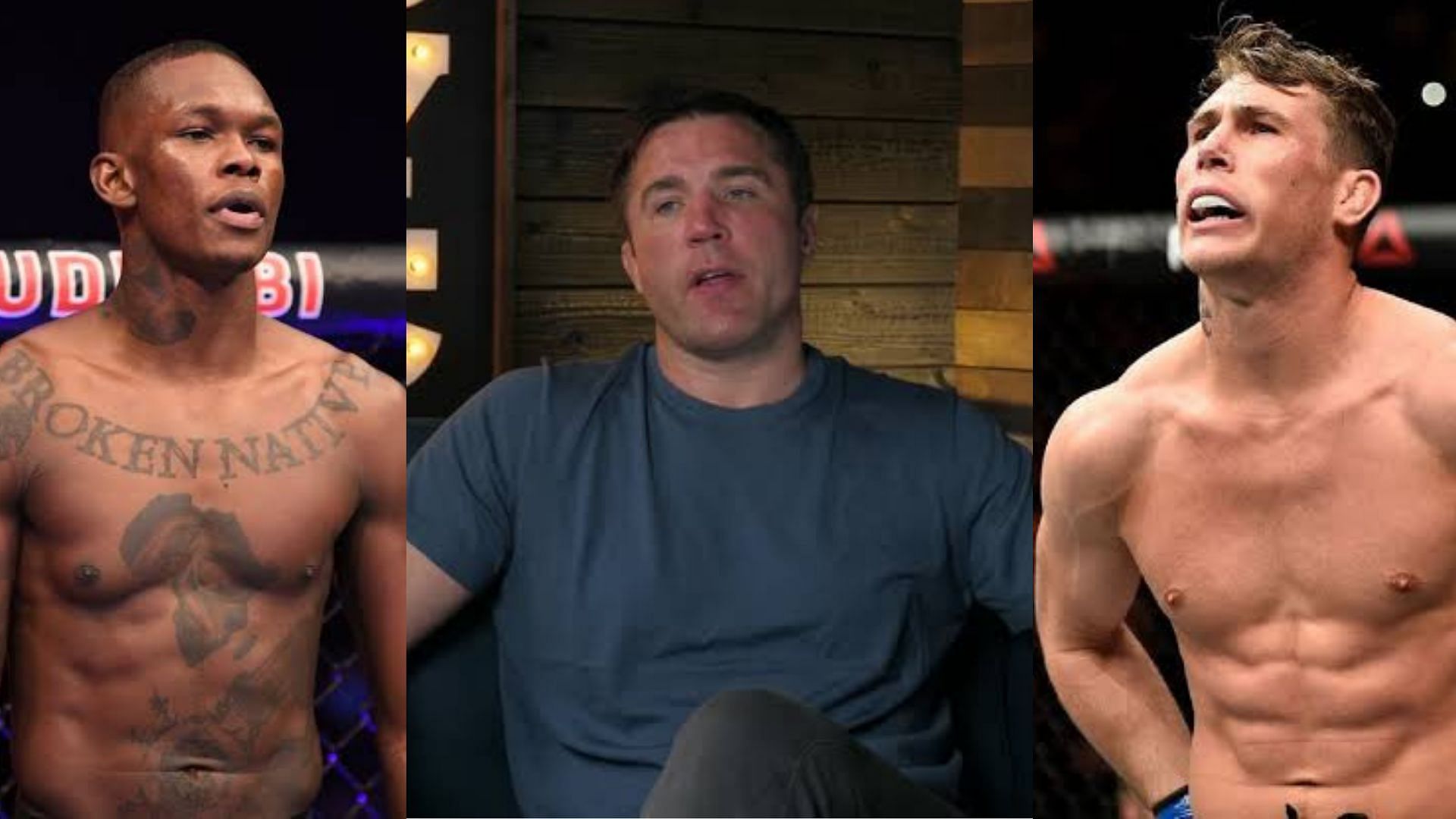 Chael Sonnen (middle) has explained why he isn&#039;t putting Darren Till out of the title picture yet