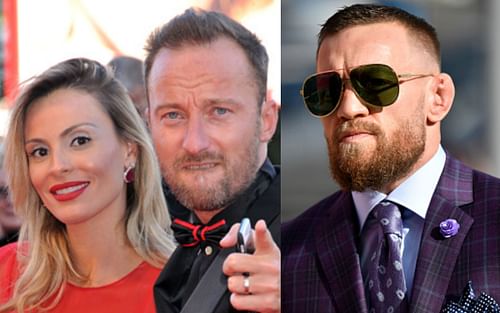 Wilma Helena Faissol (left) with Francesco Facchinetti (center); Conor McGregor (right)