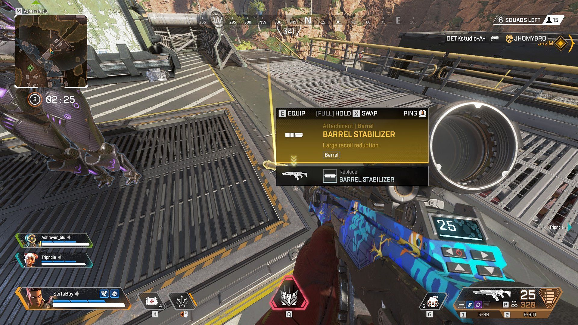 Barrel stabilizer weapon attachment in Apex Legends (Image via Respawn Entertainment)