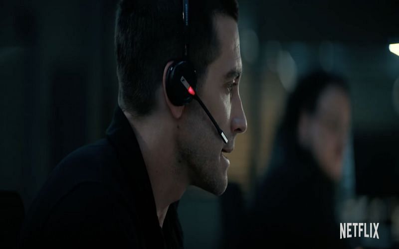Still from Netflix&#039;s trailer for The Guilty starring Jake Gyllenhaal (Image via Netflix/Youtube)