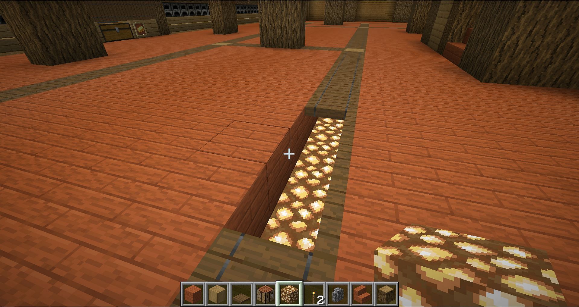 Glowstone used in flooring (Image via u/LordMarcel on Reddit)