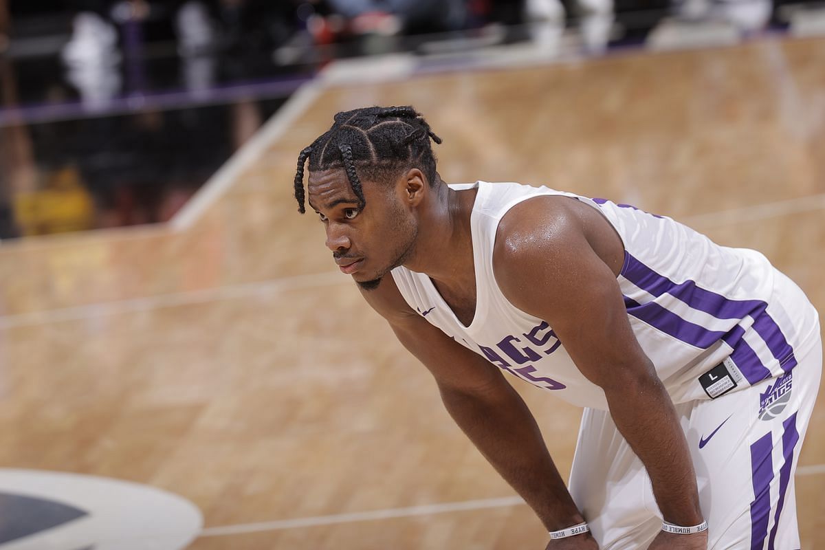 Davion Mitchell of the Sacramento Kings during the 2021 NBA Summer League.