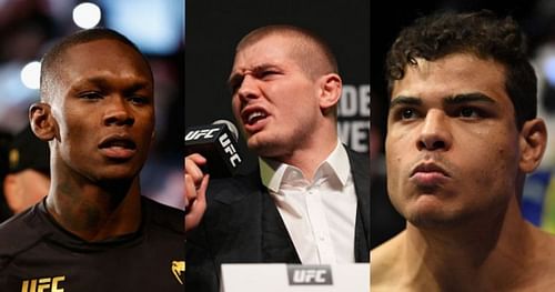 Israel Adesanya (left); Marvin Vettori (center); Paulo Costa (right)