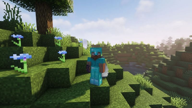 A bow with Punch enchantment can help glide with an elytra (Image via Minecraft)