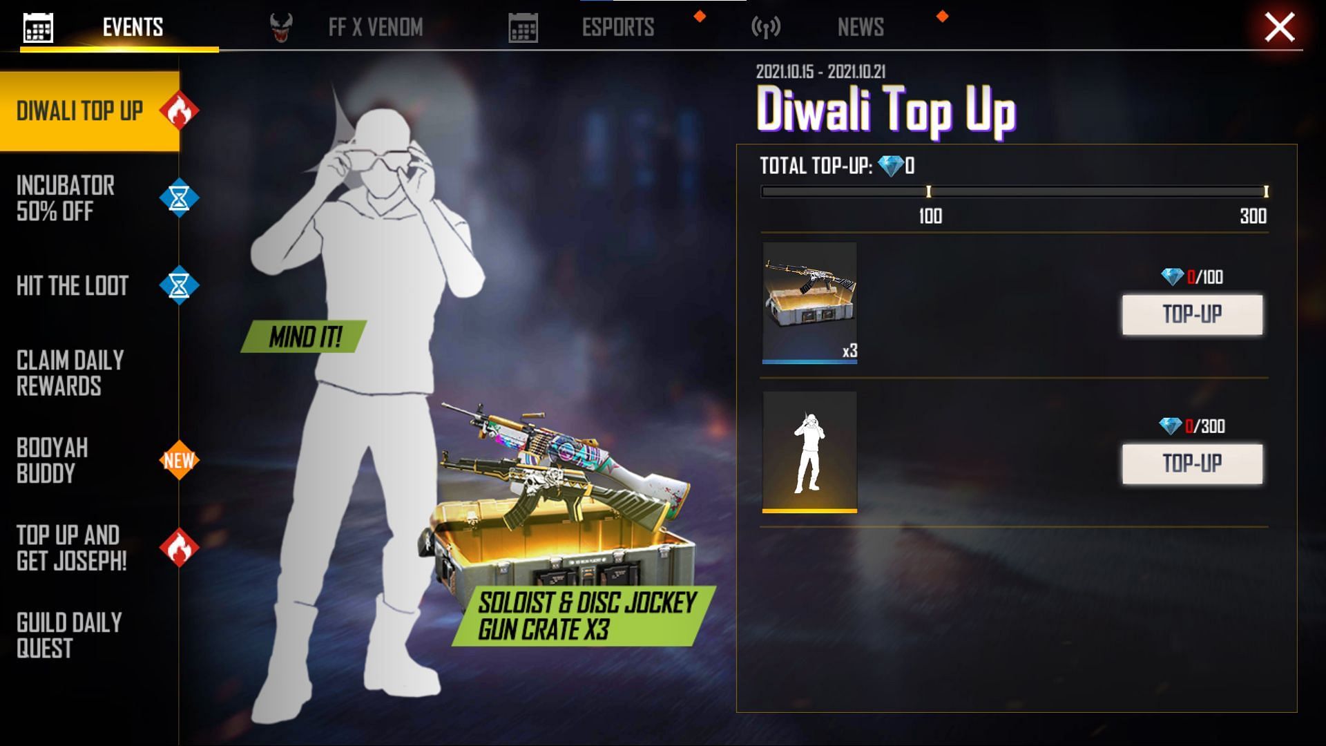 The new Top Up event in Free Fire (Image via Free Fire)