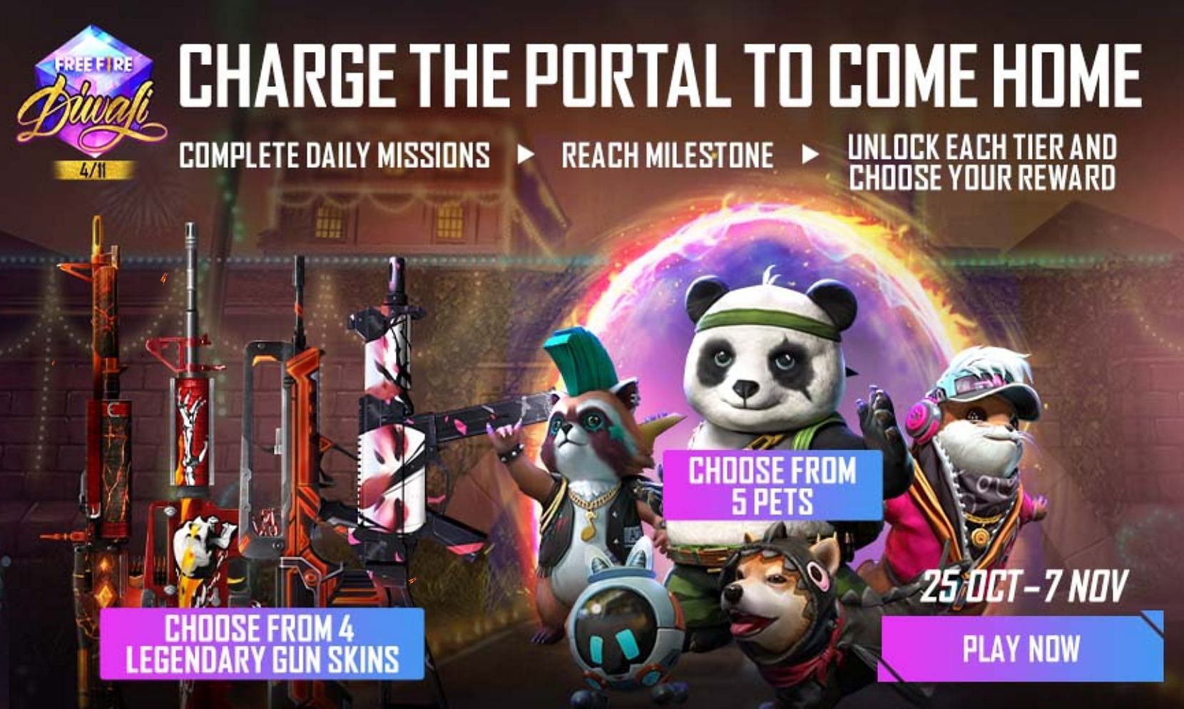 Users can get two gun skins along with a pet (Image via Free Fire)