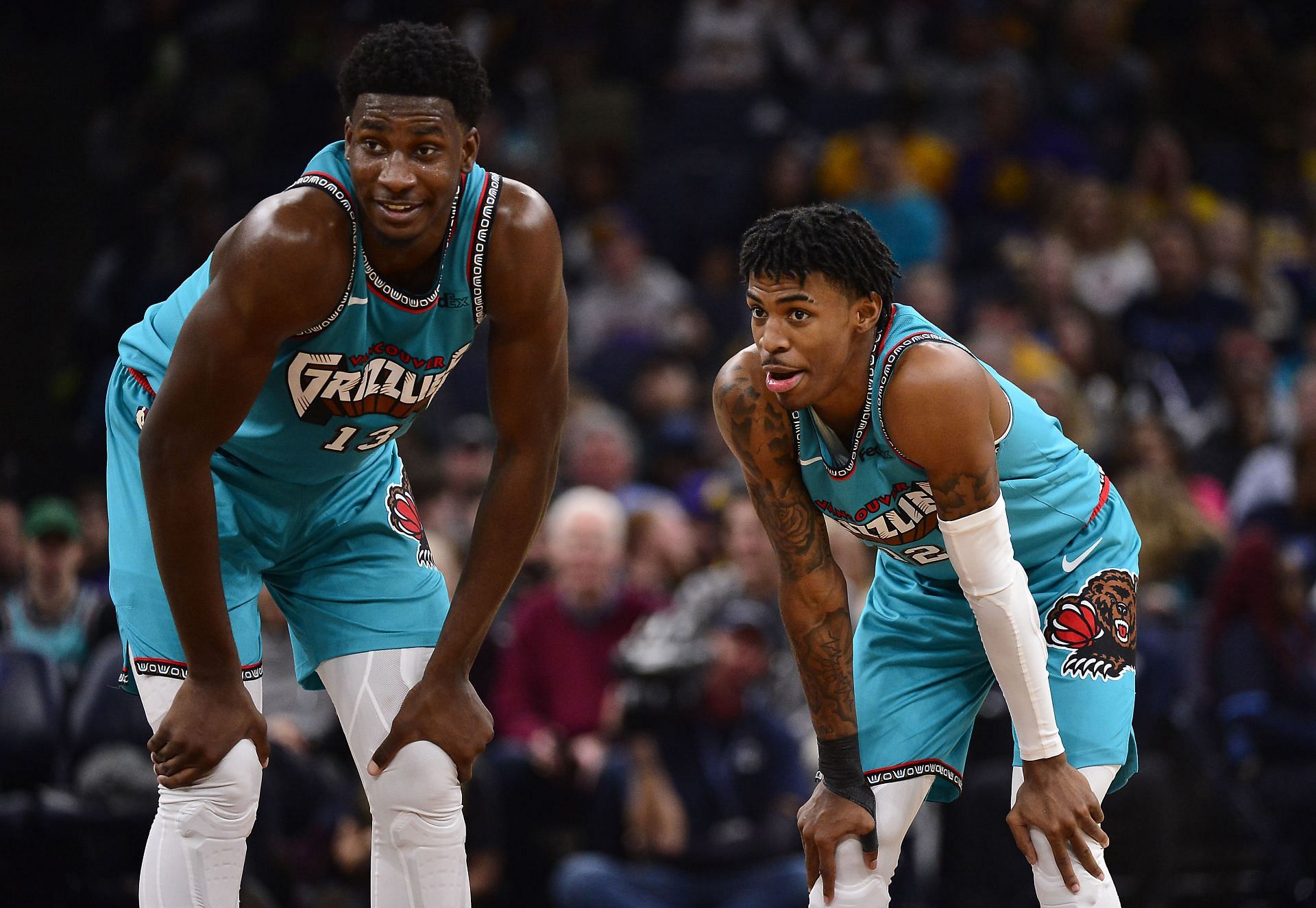 JA Morant and Jaren Jackson Jr. of the Memphis Grizzlies