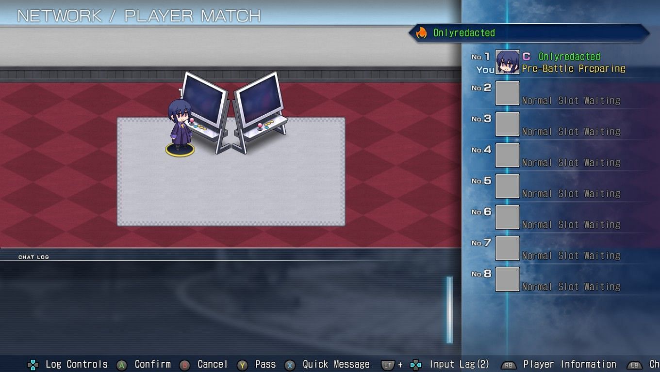 The lobby system (Image via Melty Blood Type Lumina)