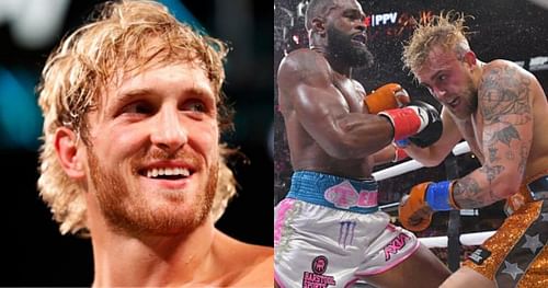 Logan Paul (left); Tyron Woodley vs. Jake Paul (right)