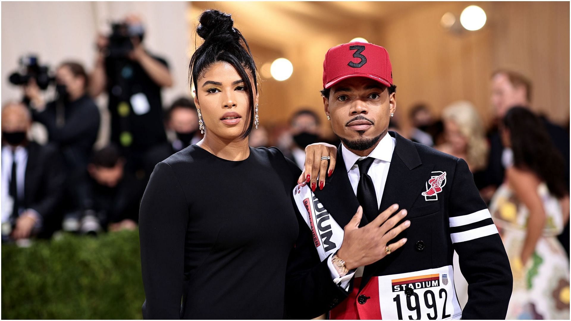 Kirsten Corley and Chance the Rapper attend The 2021 Met Gala Celebrating In America: A Lexicon Of Fashion at Metropolitan Museum of Art on September 13, 2021 in New York City. (Image via Getty Images)
