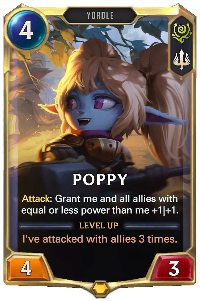 Poppy is great at boosting weaker cards. (Image via Riot Games)