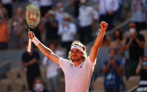 Stefanos Tsitsipas at the 2021 French Open.