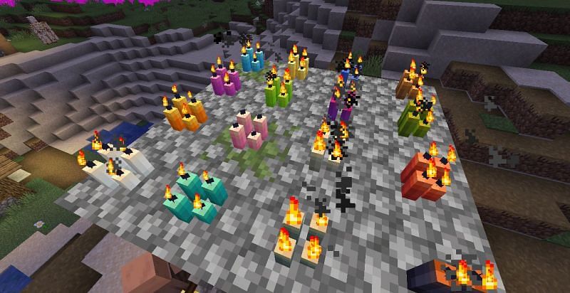Every candle in-game (Image via Minecraft)