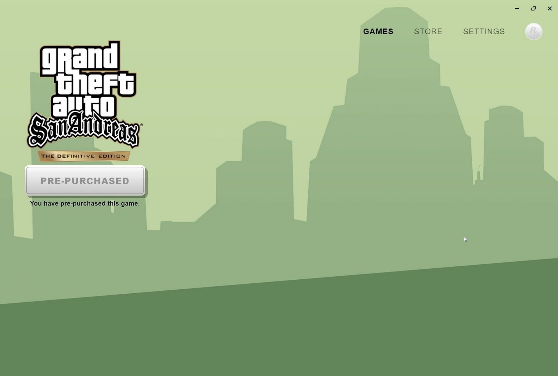 A screenshot of what GTA San Andreas - The Definitive Edition will look like in the Rockstar Games Launcher (Image via alloc8or/gtaforums)