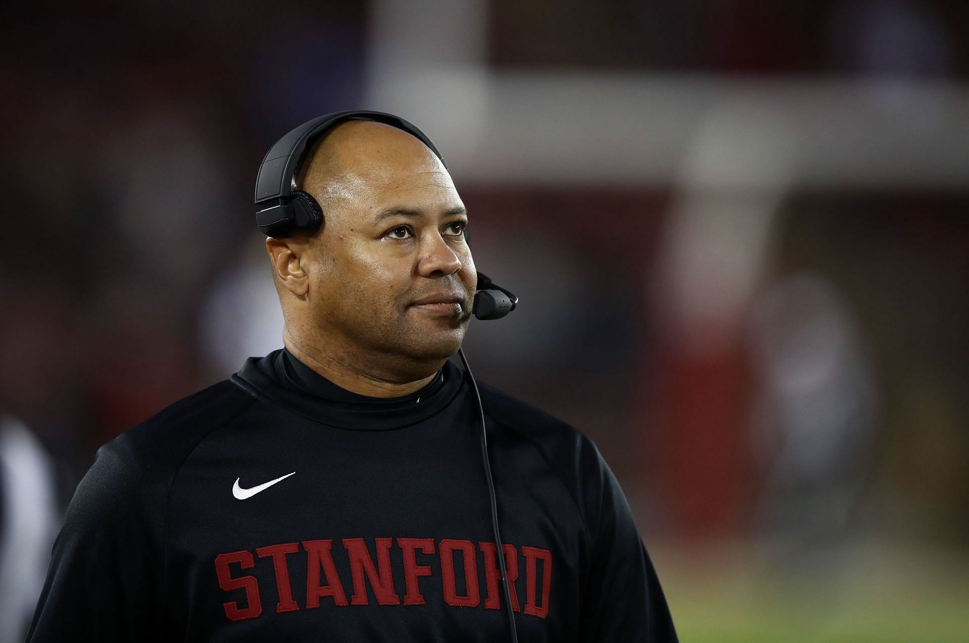 Head coach Davis Shaw looks on during UCLA v Stanford