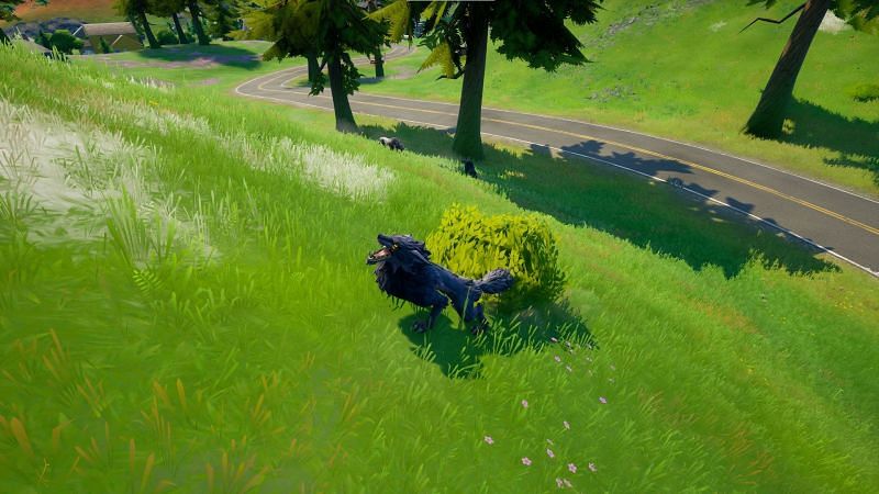 Hunt wolves in Fortnite Season 8 to complete Grim Fable&#039;s punch cards (Image via Epic Games)